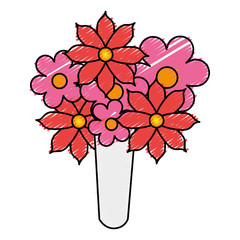 cute bouquet of flowers vector illustration design