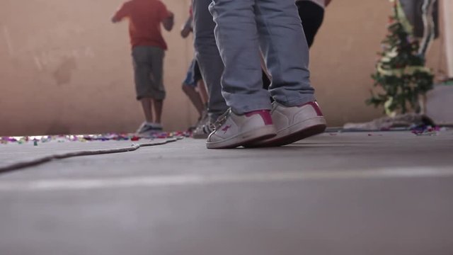 Kids feet dancing