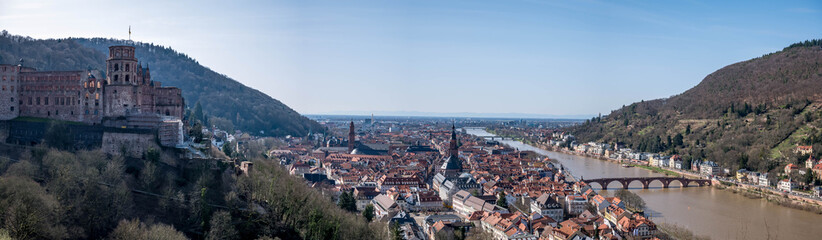 Fototapeta na wymiar Panorama Heidelberg Schloss