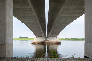 Highway viaduct over Vistula river in Poland
