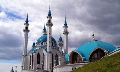 Fototapeta na wymiar Kul Sharif mosque in Kazan Kremlin. Republic of Tatarstan. Russia.