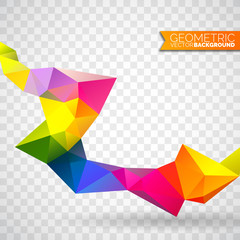 Vector geometric triangles background. Abstract polygonal design.