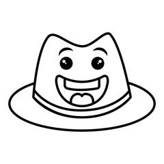 gentleman hat kawaii character vector illustration design