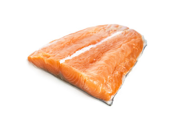 Salmon on white background