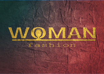 Fashion shop logo design. Creative emblem for company identity. Queen silhouette. Grunge texture effect