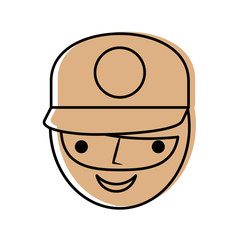 fisherman with hat avatar character vector illustration design