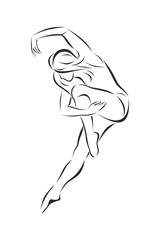 Девушка танцует современный танец