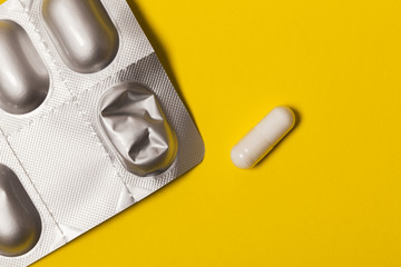 Empty blister drug pack of medical tablets