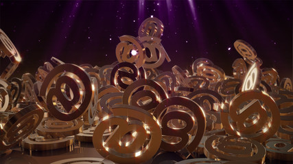 3d rendering of falling signs email. 