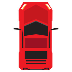 Isolated top view of a car, Vector illustration