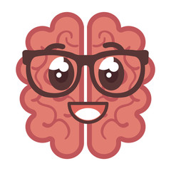 brain storm kawaii character vector illustration design