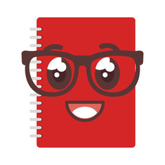 notebook school kawaii character vector illustration design