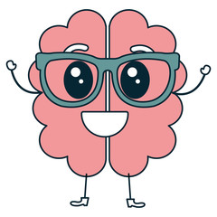brain storm kawaii character vector illustration design
