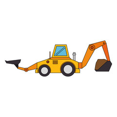 excavator construction isolated icon vector illustration design