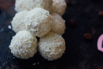 Beautiful white sweets - concept of romantic dessert.