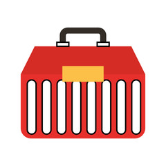 Fishing kit box icon vector illustration design