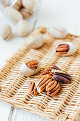 Fototapeta na wymiar Natural pecan nuts