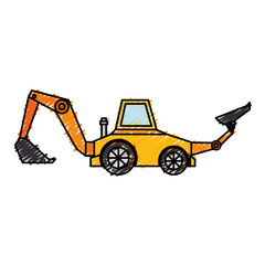 Fototapeta na wymiar excavator construction isolated icon vector illustration design