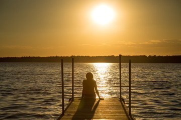 Girl enjoying sunset