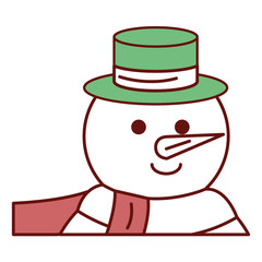 cute christmas snowman character vector illustration design