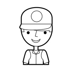 fisherman with hat avatar character vector illustration design