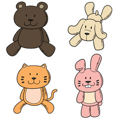 vector set of animal dolls