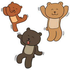vector set of bear dancing