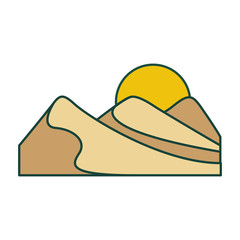 beautiful landscape with mountains vector illustration design