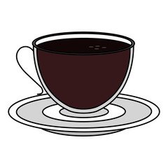 coffee cup with dish vector illustration design