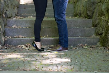 lovers by the stone stairs