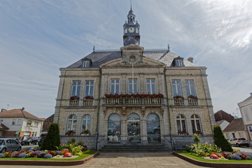 Fototapeta na wymiar Hôtel de ville de la commune de Berck-sur-Mer, département du Pas-de-Calais, France