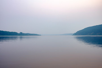 Fototapeta premium river at sunset. Summer.August.