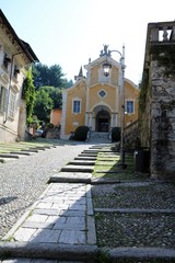 Steps to Church of Santa Maria Assunta in Orta San Giulio, Italy