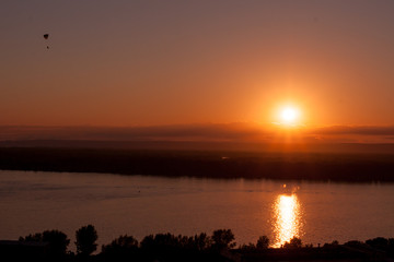 Sun over the river