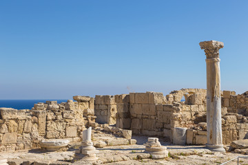 Fototapeta premium View of the ancient ruins of the city - state Kourion in Limassol, Cyprus