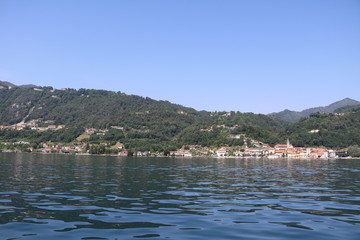 View to Pella from Lake Orta, Piedmont Italy 