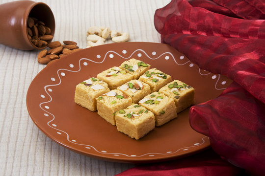 Soan Papdi with Dry Fruit, Indian Sweets