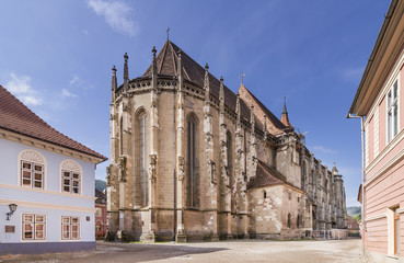 Fototapeta na wymiar The famous Black Church in the historic center of Brasov, Romania