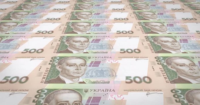 Banknotes of five thousand Ukrainian hryvnia of Ukraine, cash money, loop