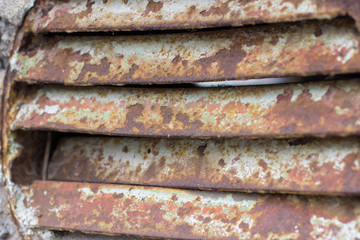 old rusty sewer ventilation grille