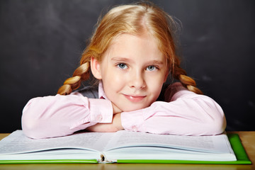 schoolgirl with a book