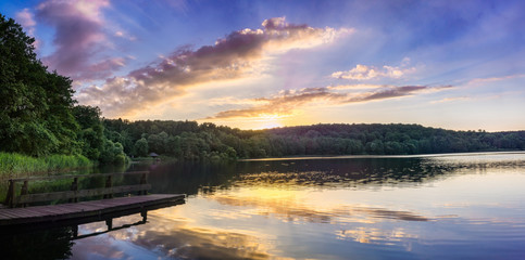 Sonnenuntergang am der Farchauer Mühle, Schleswig-Holstein