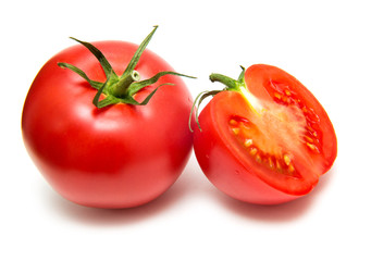 fresh red tomato isolated on white