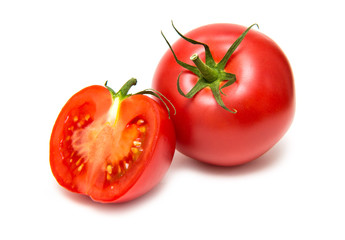 fresh red tomato isolated on white