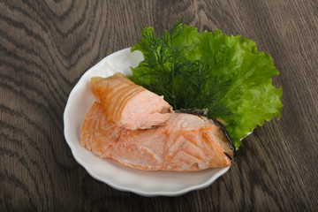 Steamed salmon