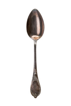 old antique cutlery spoon, clipping path included