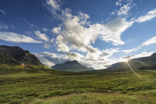 The valley next to the wordl famous Glencoe mountain in Scotland.