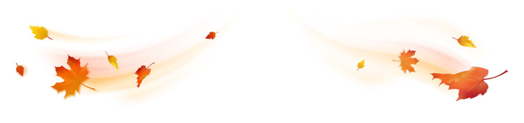 Herbstblätter fliegen im Wind - Set