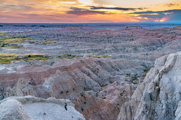 Sunset over Badlands National Park