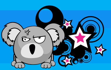 cute baby ball koala cartoon expression background in vector format